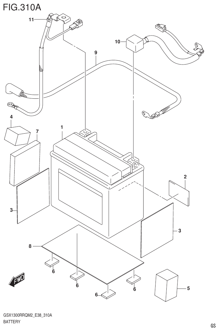 Suzuki GSX1300RRQM2_E38(9900B-31885-000) BATTERY parts diagram