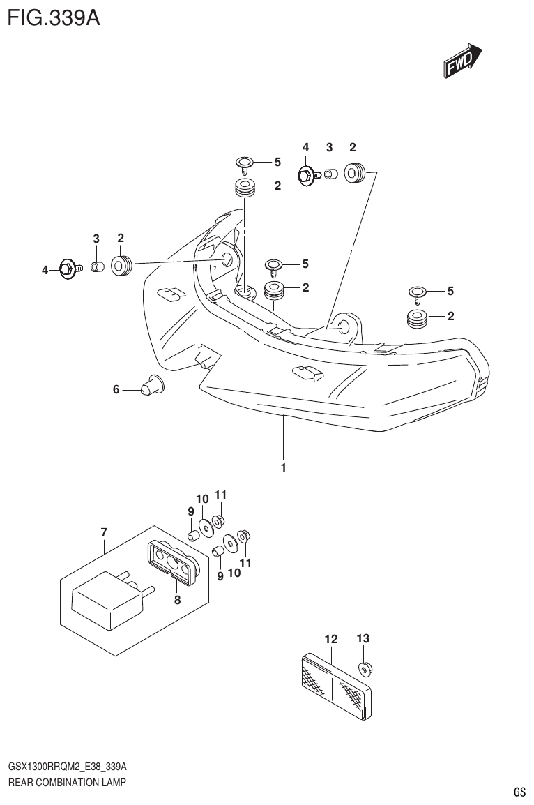 Suzuki GSX1300RRQM2_E38(9900B-31885-000) REAR COMBINATION LAMP parts diagram