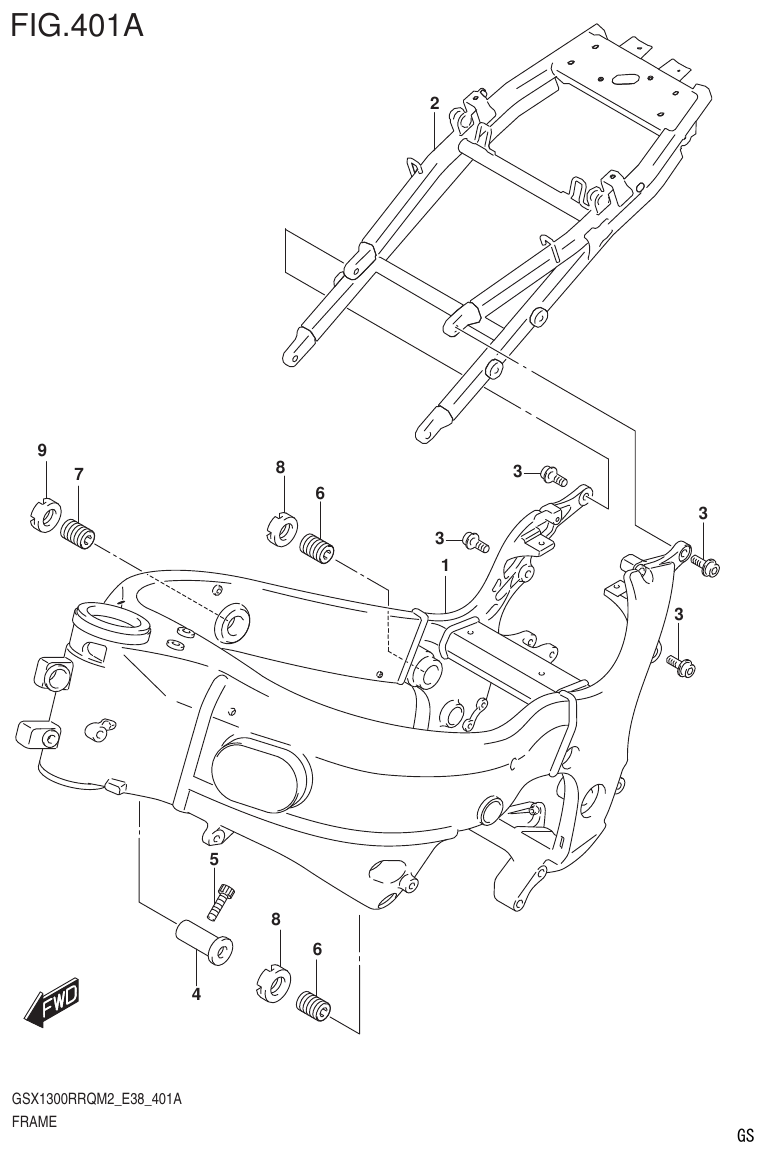 Suzuki GSX1300RRQM2_E38(9900B-31885-000) FRAME parts diagram