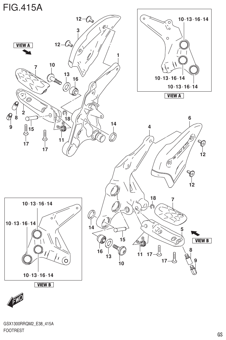 Suzuki GSX1300RRQM2_E38(9900B-31885-000) FOOTREST parts diagram