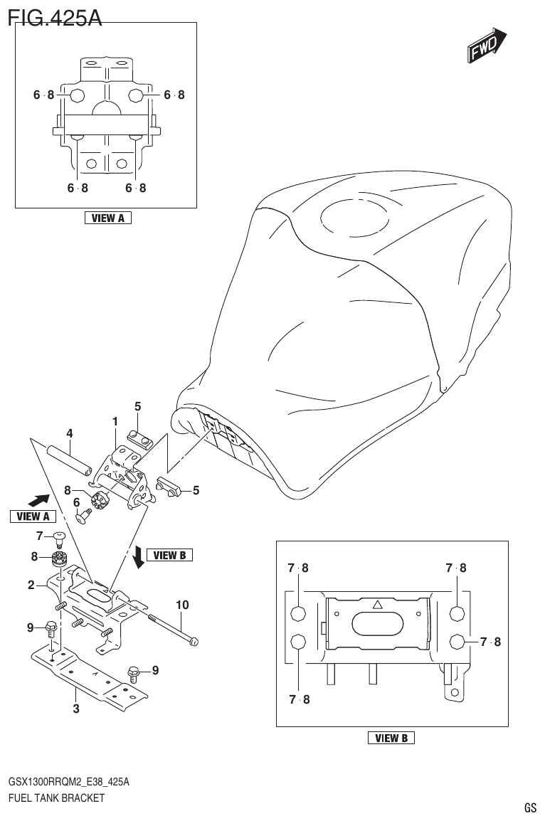 Suzuki GSX1300RRQM2_E38(9900B-31885-000) FUEL TANK BRACKET parts diagram