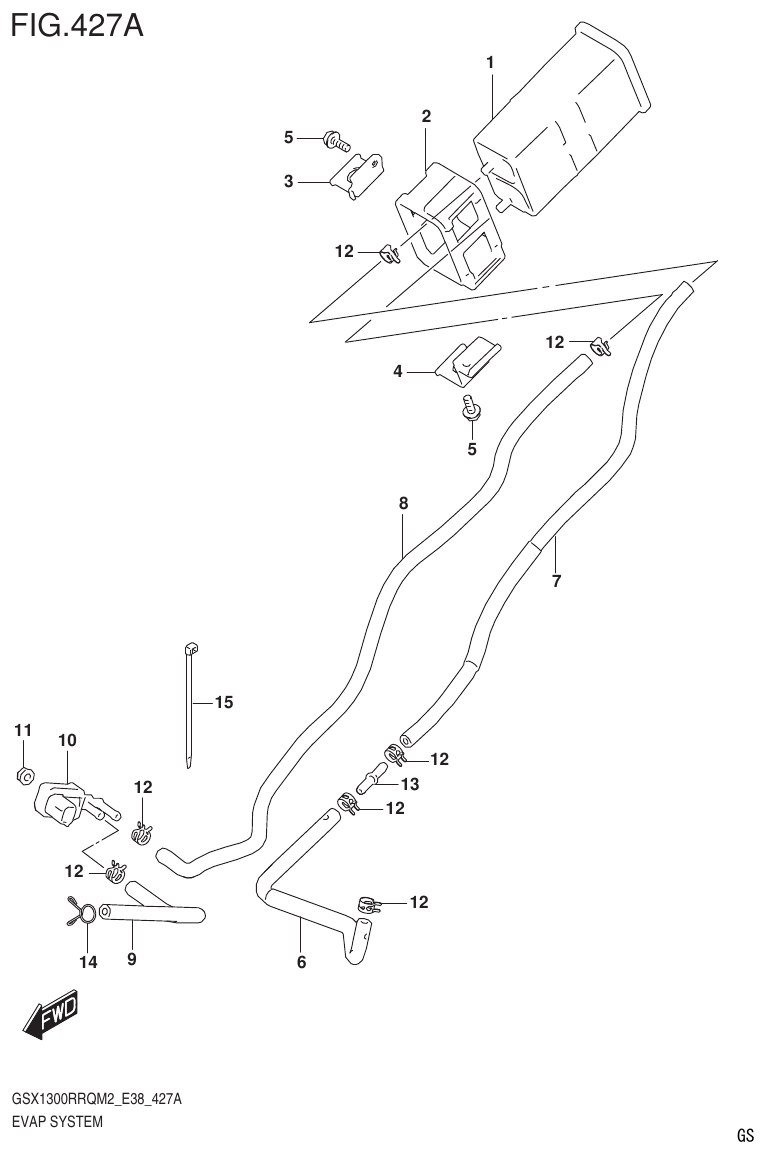 Suzuki GSX1300RRQM2_E38(9900B-31885-000) EVAP SYSTEM parts diagram