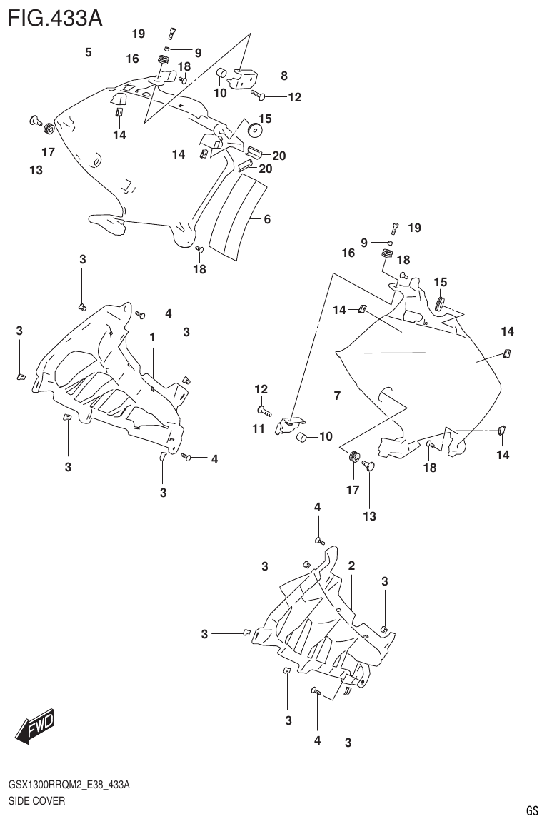 Suzuki GSX1300RRQM2_E38(9900B-31885-000) SIDE COVER (GSX1300RRQM2 E38) parts diagram