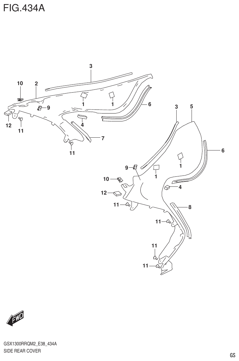 Suzuki GSX1300RRQM2_E38(9900B-31885-000) SIDE REAR COVER parts diagram