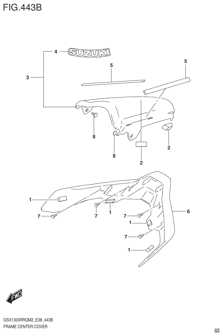 Suzuki GSX1300RRQM2_E38(9900B-31885-000) FRAME CENTER COVER (GSX1300RRQZM2 E38) parts diagram