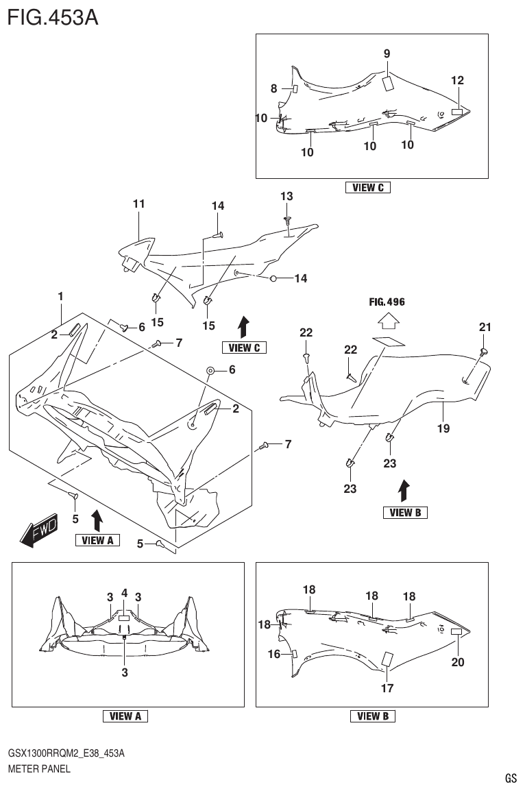 Suzuki GSX1300RRQM2_E38(9900B-31885-000) METER PANEL (GSX1300RRQM2 E38) parts diagram