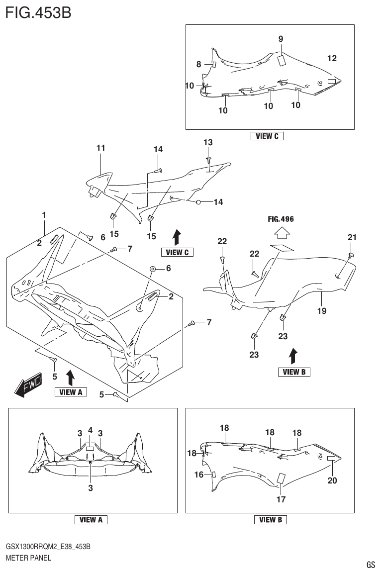 Suzuki GSX1300RRQM2_E38(9900B-31885-000) METER PANEL (GSX1300RRQZM2 E38) parts diagram