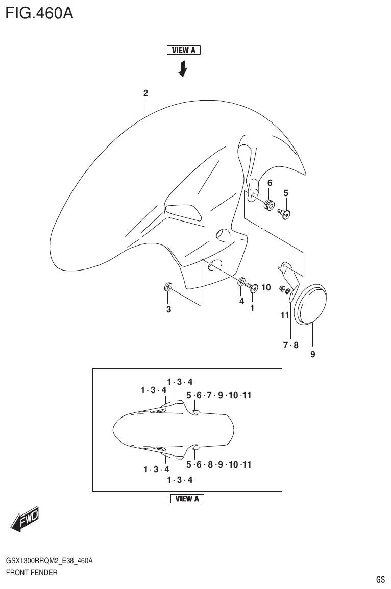 Suzuki GSX1300RRQM2_E38(9900B-31885-000) FRONT FENDER (GSX1300RRQM2 E38) parts diagram