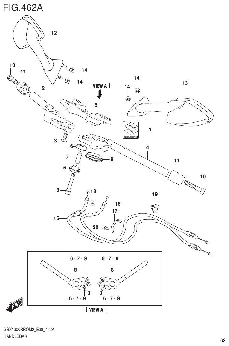Suzuki GSX1300RRQM2_E38(9900B-31885-000) HANDLEBAR parts diagram