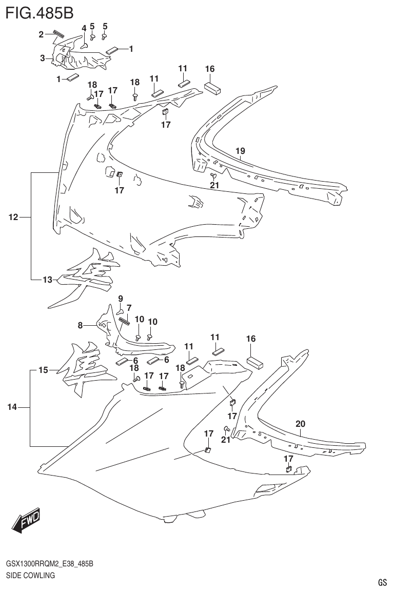 Suzuki GSX1300RRQM2_E38(9900B-31885-000) SIDE COWLING (GSX1300RRQZM2 E38) parts diagram