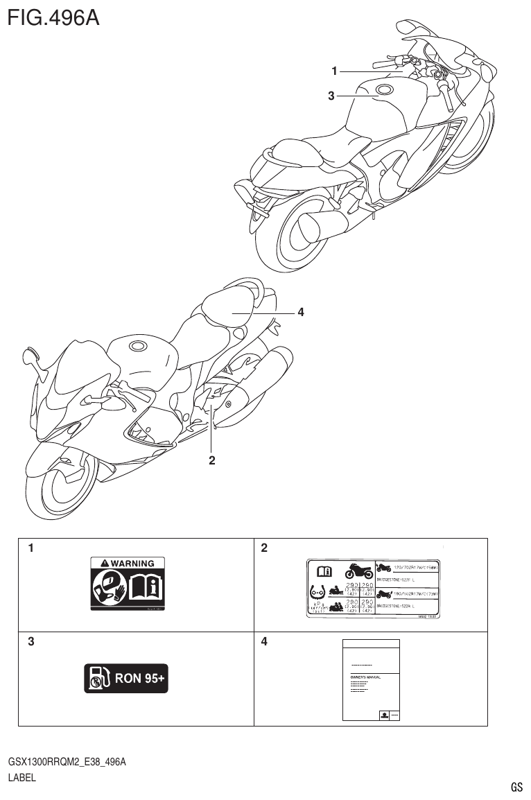 Suzuki GSX1300RRQM2_E38(9900B-31885-000) LABEL parts diagram