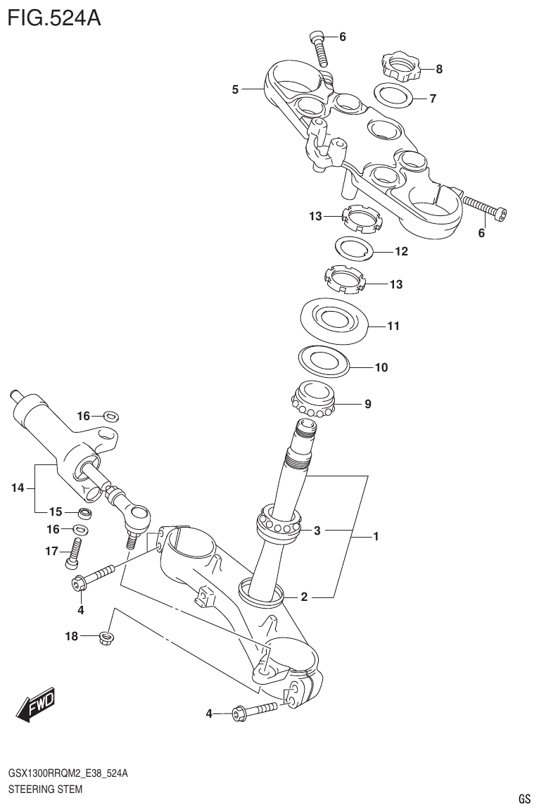 Suzuki GSX1300RRQM2_E38(9900B-31885-000) STEERING STEM parts diagram
