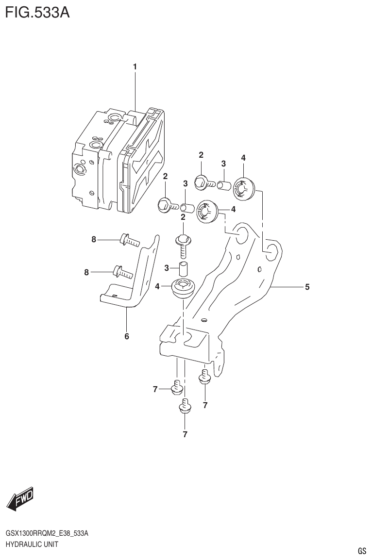 Suzuki GSX1300RRQM2_E38(9900B-31885-000) HYDRAULIC UNIT parts diagram