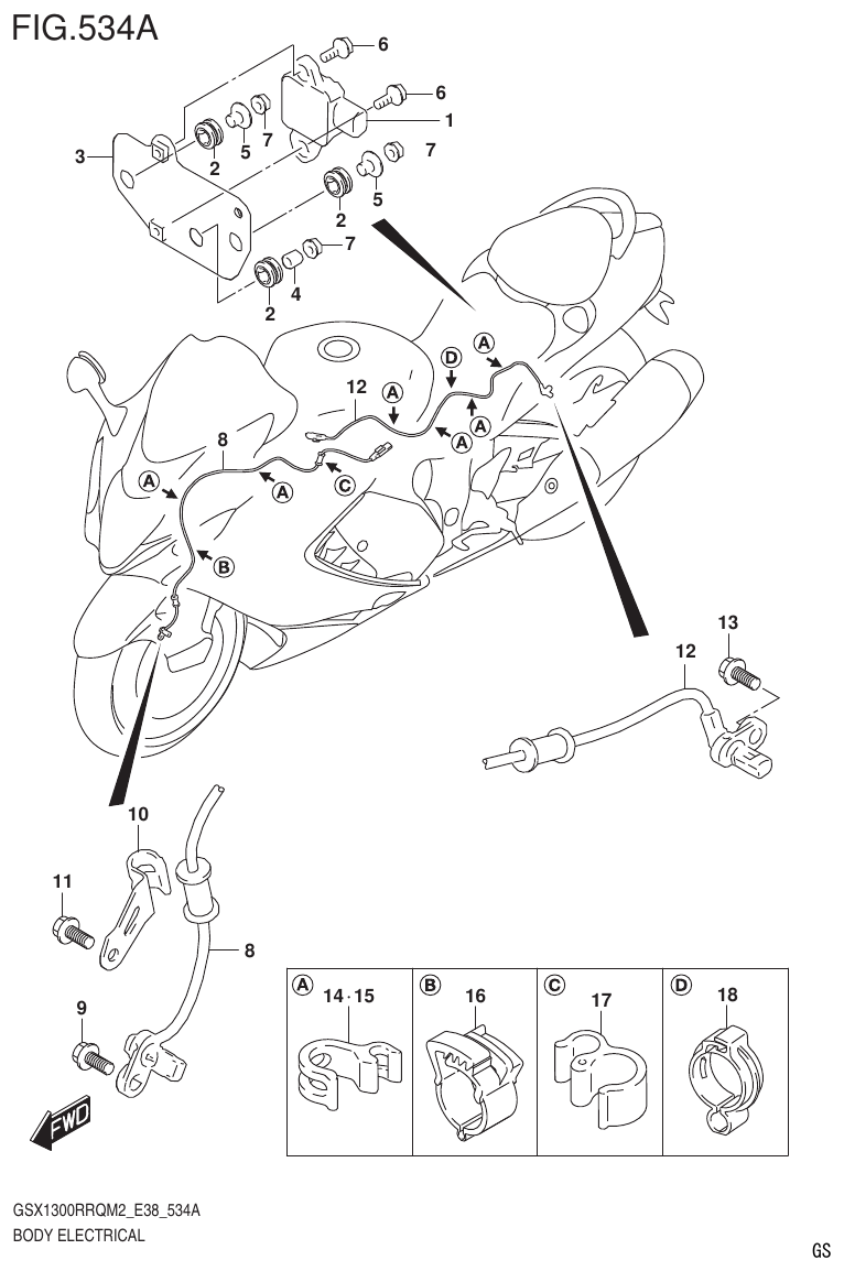 Suzuki GSX1300RRQM2_E38(9900B-31885-000) BODY ELECTRICAL parts diagram