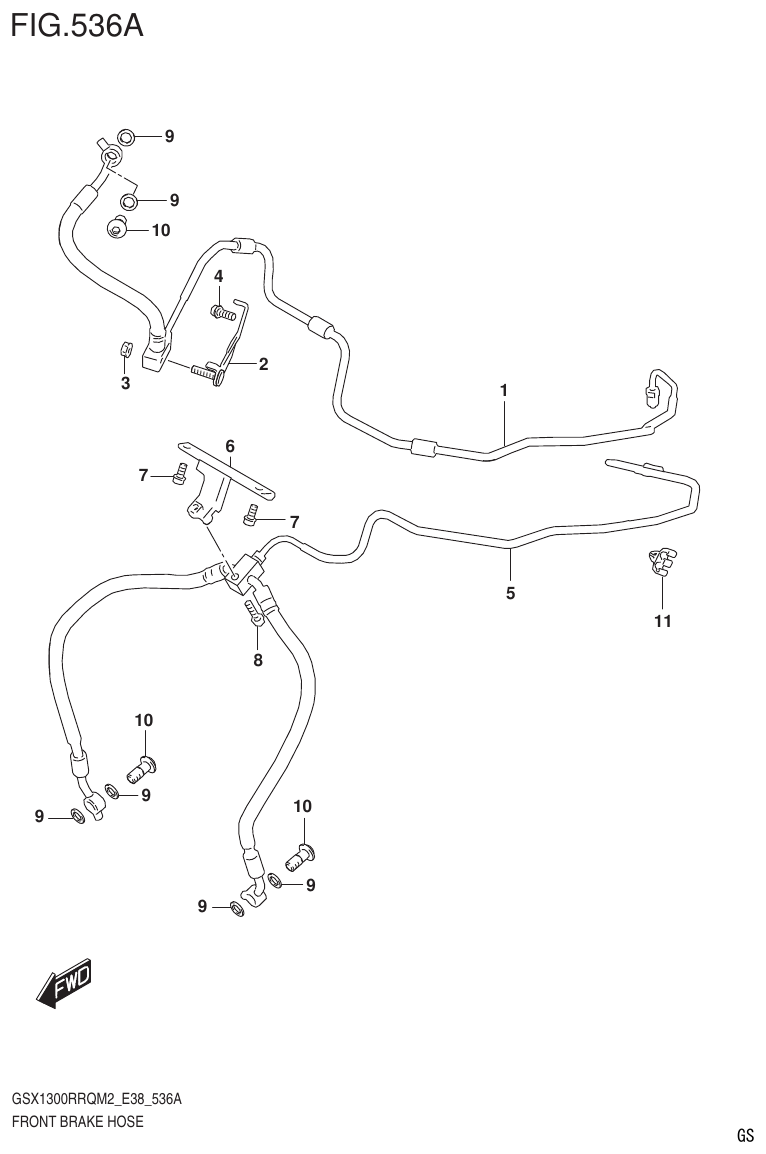 Suzuki GSX1300RRQM2_E38(9900B-31885-000) FRONT BRAKE HOSE parts diagram