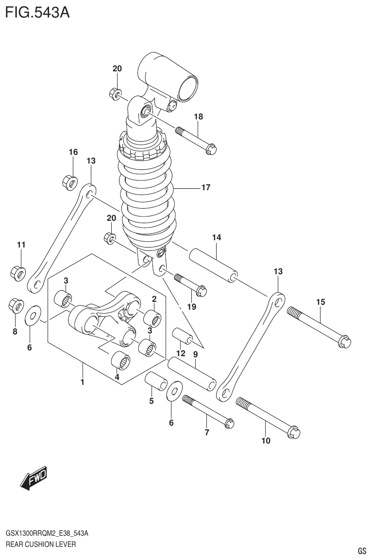 Suzuki GSX1300RRQM2_E38(9900B-31885-000) REAR CUSHION LEVER parts diagram