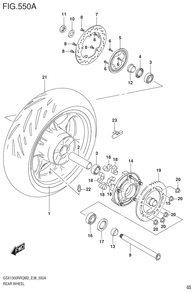 Suzuki GSX1300RRQM2_E38(9900B-31885-000) REAR WHEEL parts diagram