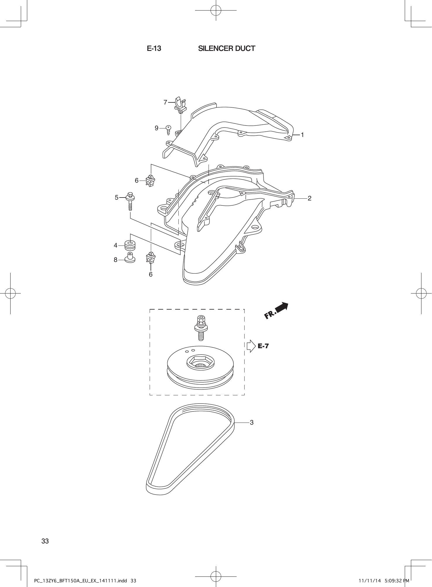 Tohatsu BFT150A SILENCER DUCT parts diagram