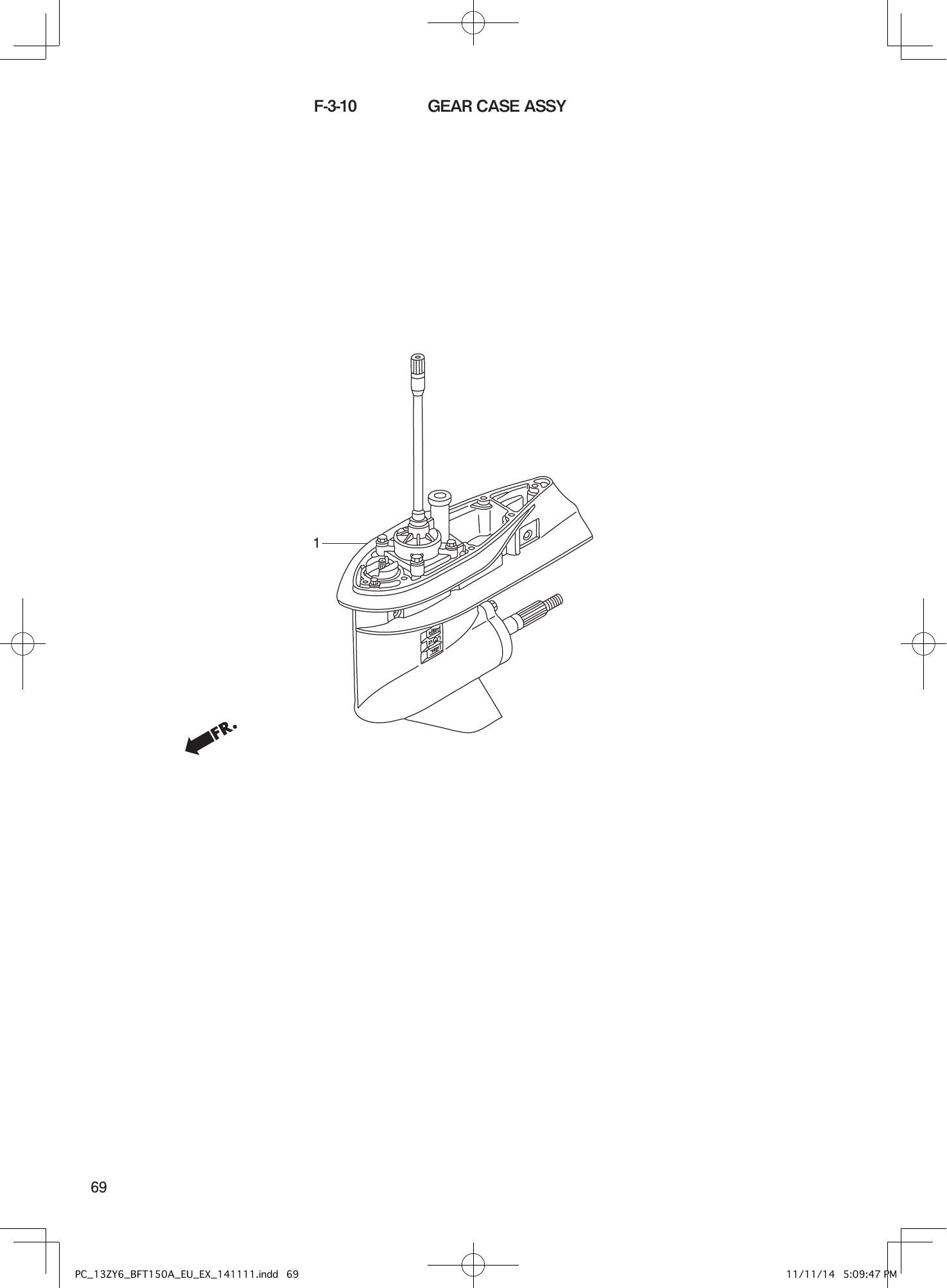 Tohatsu BFT150A GEAR CASE ASSY parts diagram