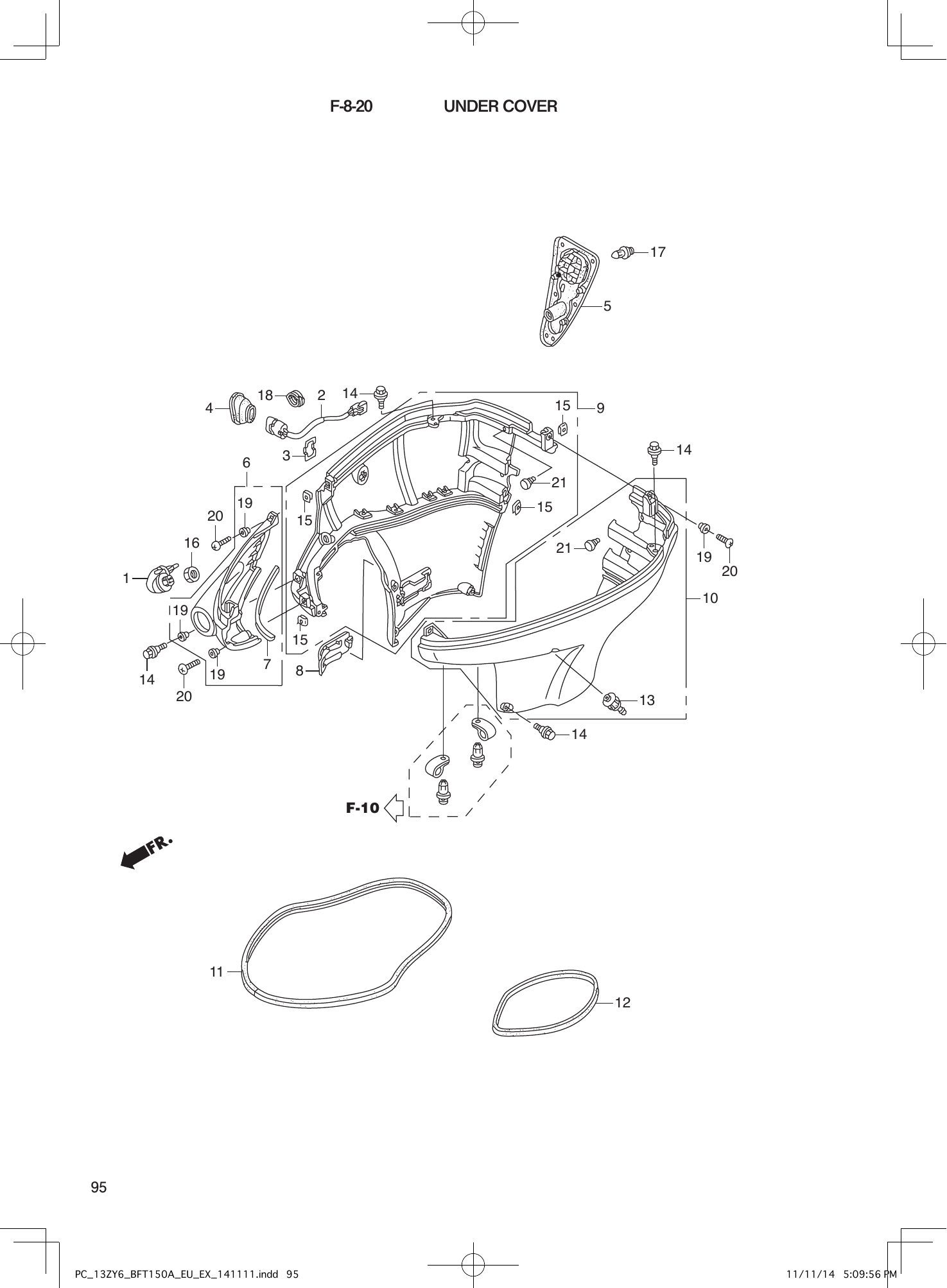 Tohatsu BFT150A UNDER COVER parts diagram