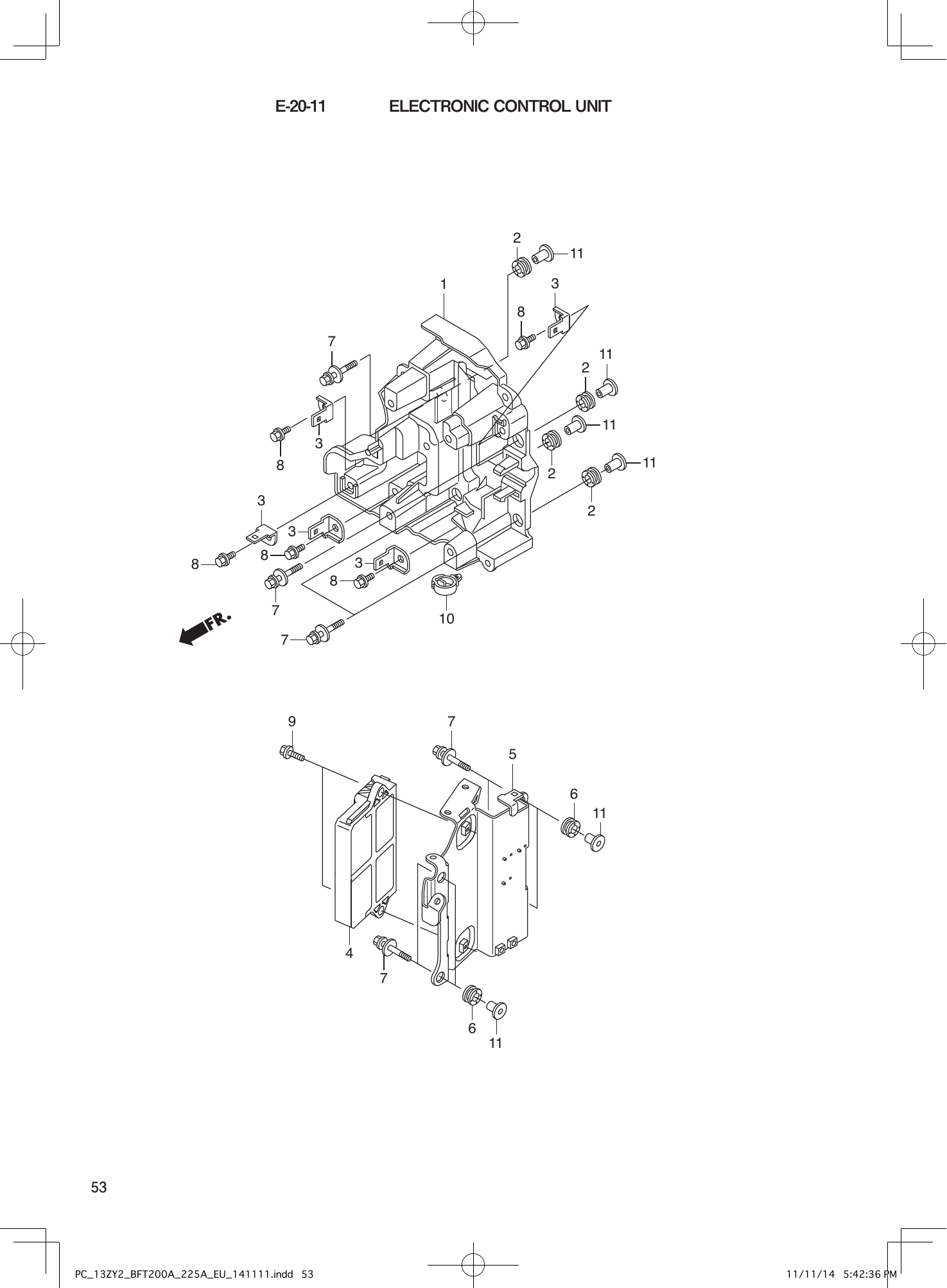Tohatsu BFT200-225A ELECTRONIC CONTROL UNIT parts diagram