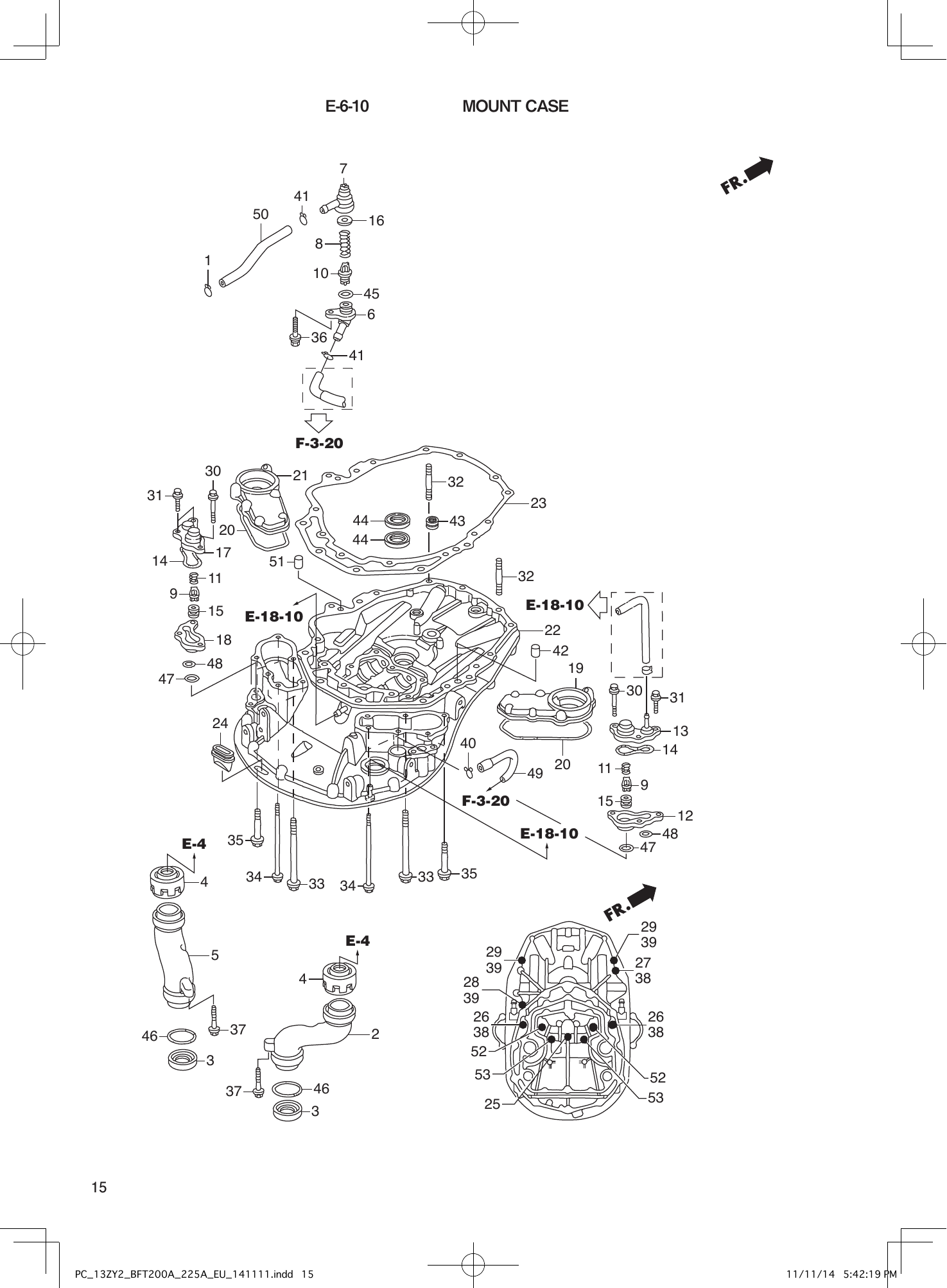 Tohatsu BFT200-225A MOUNT CASE parts diagram