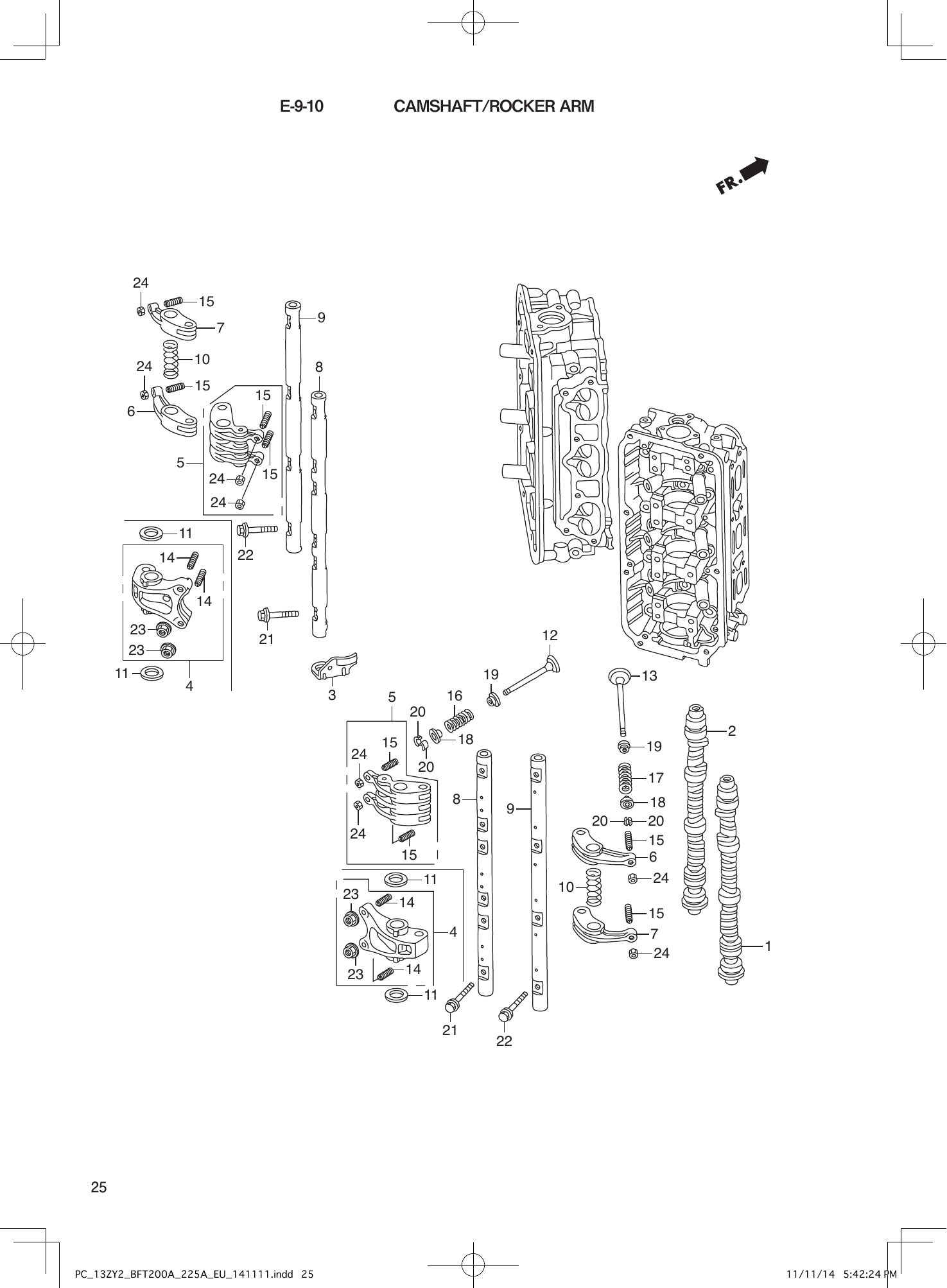 Tohatsu BFT200-225A CAMSHAFT/ROCKER ARM parts diagram