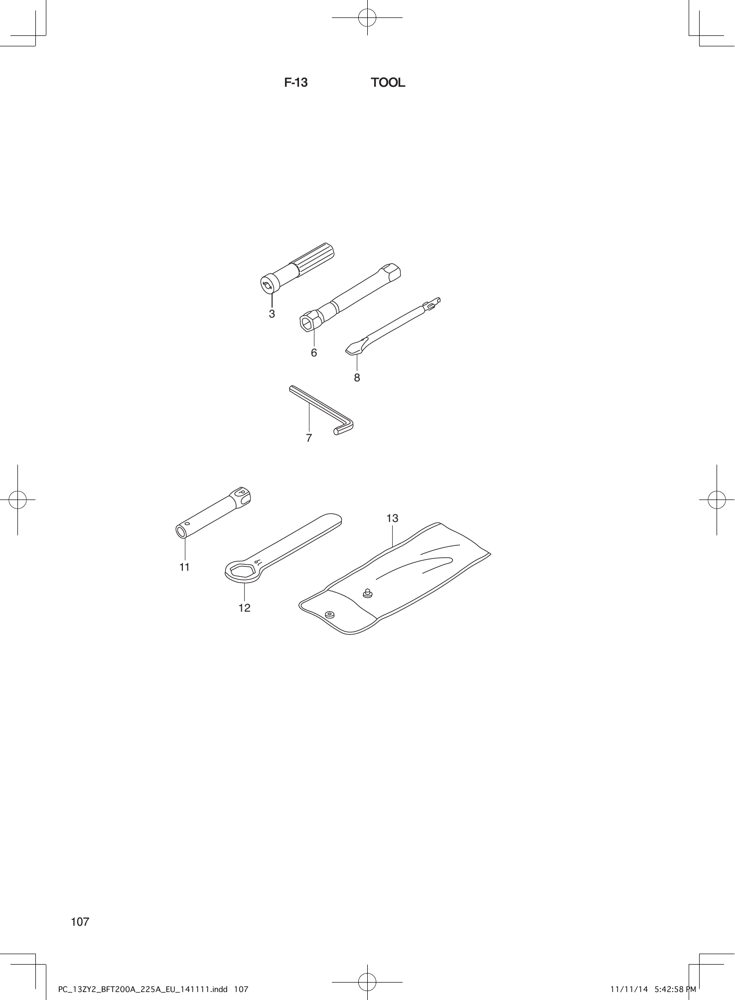 Tohatsu BFT200-225A TOOL parts diagram