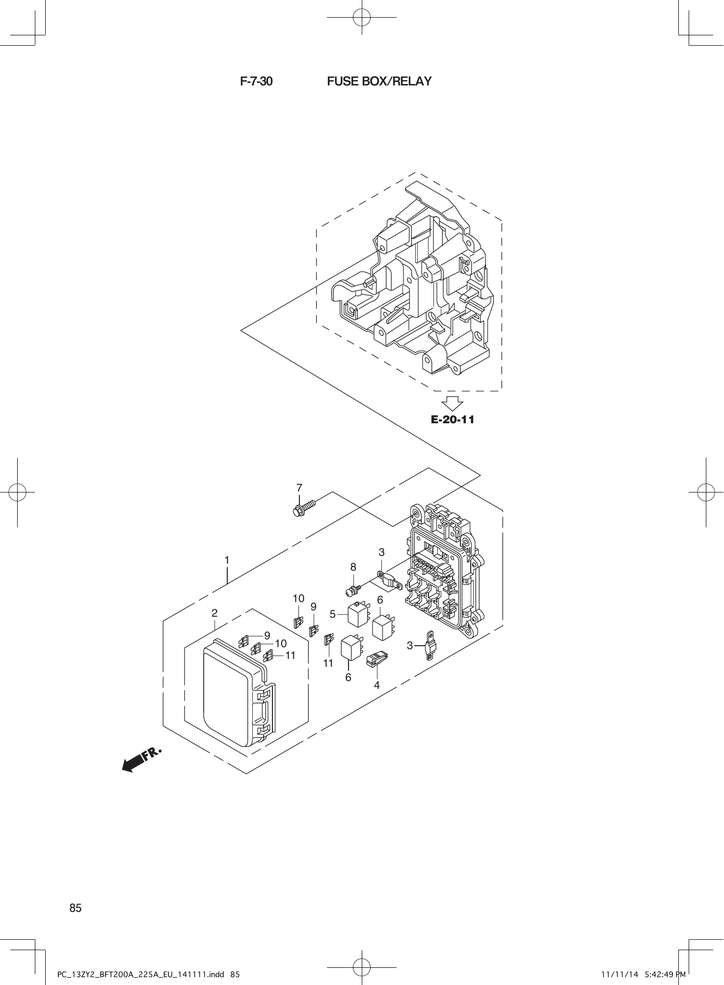 Tohatsu BFT200-225A FUSE BOX/RELAY parts diagram