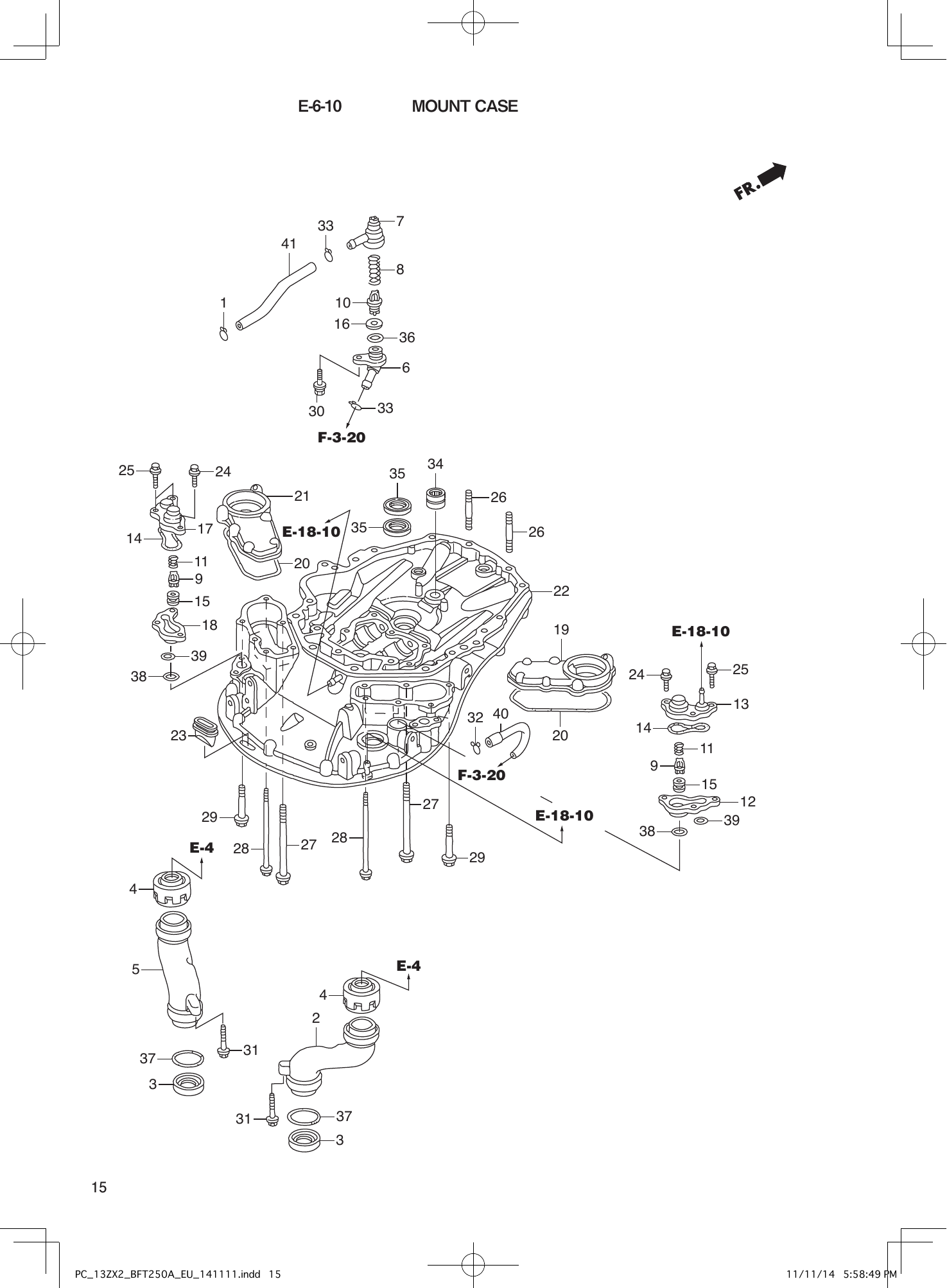 Tohatsu BFT250A MOUNT CASE parts diagram