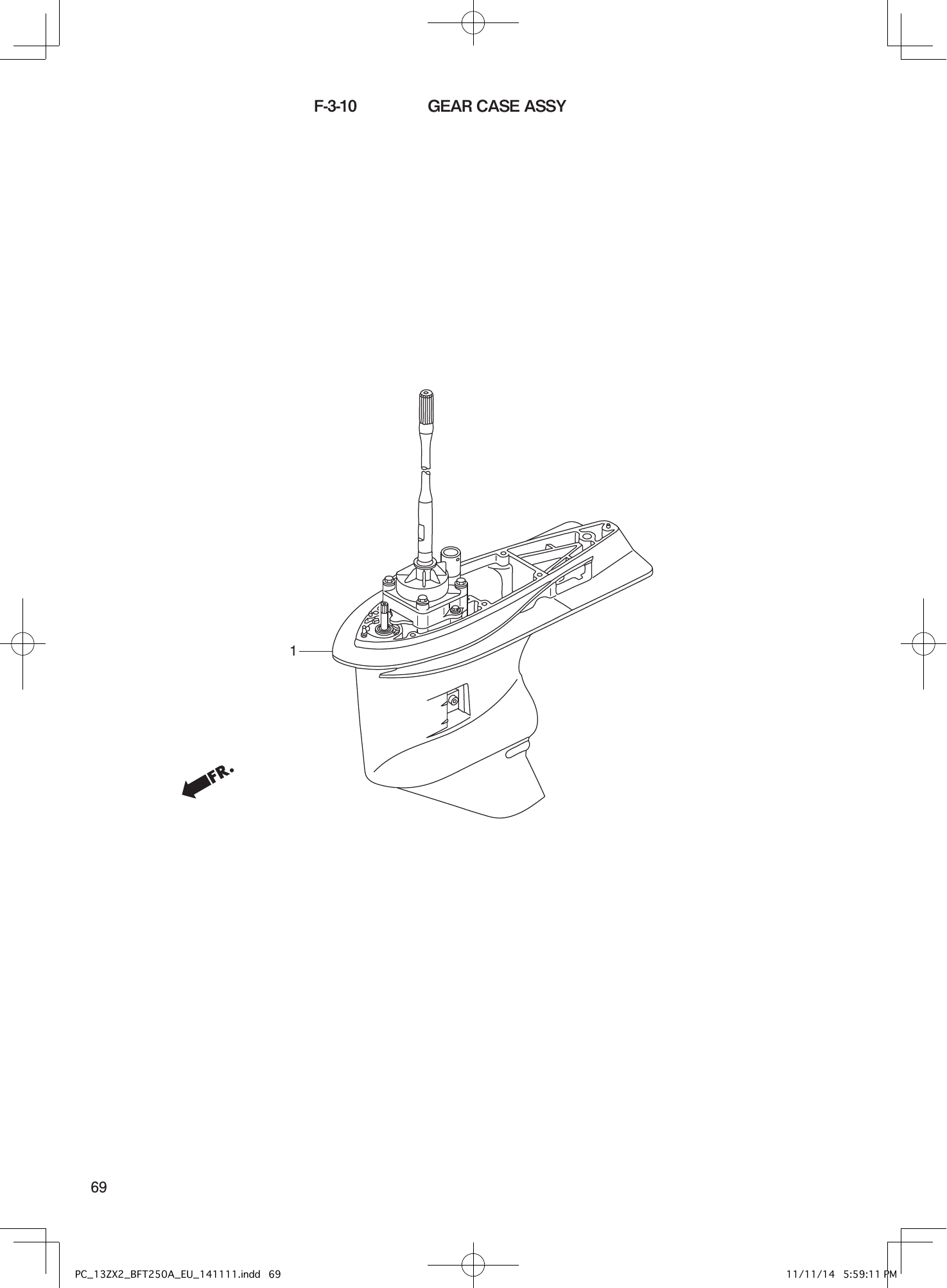 Tohatsu BFT250A GEAR CASE ASSY parts diagram