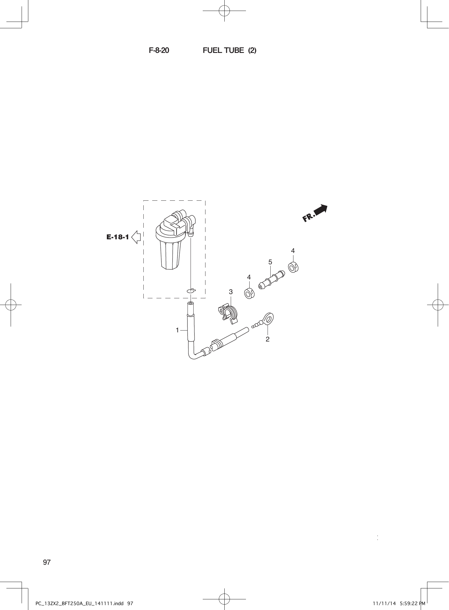 Tohatsu BFT250A FUEL TUBE (2) parts diagram