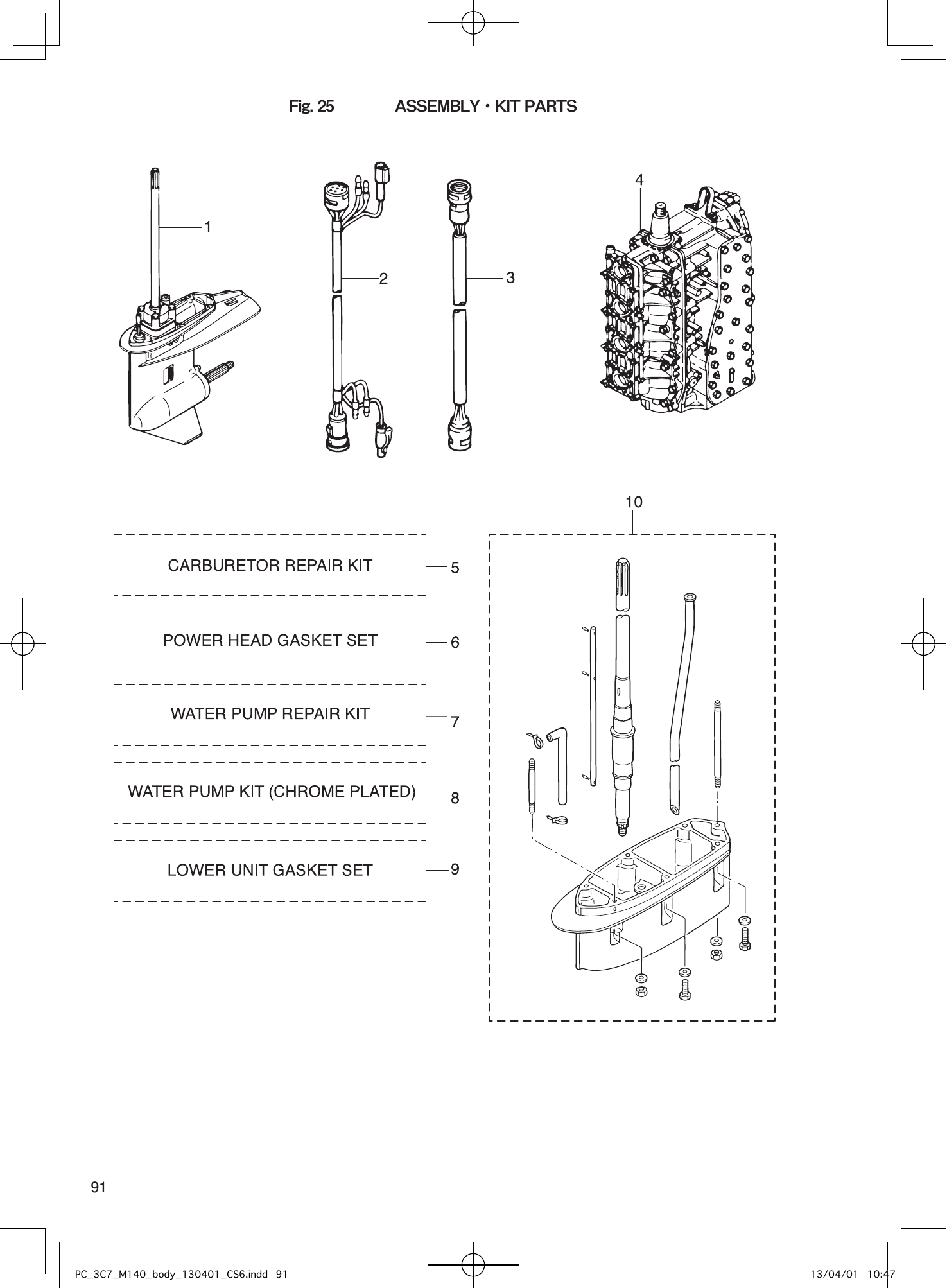 Tohatsu M115A2, M120A2, M140A2 ASSEMBLY・KIT PARTS parts diagram