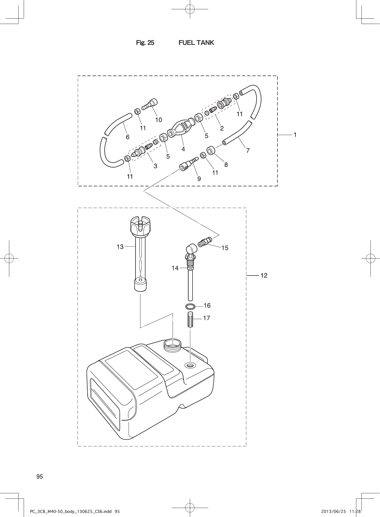 Tohatsu M40D2 FUEL TANK parts diagram