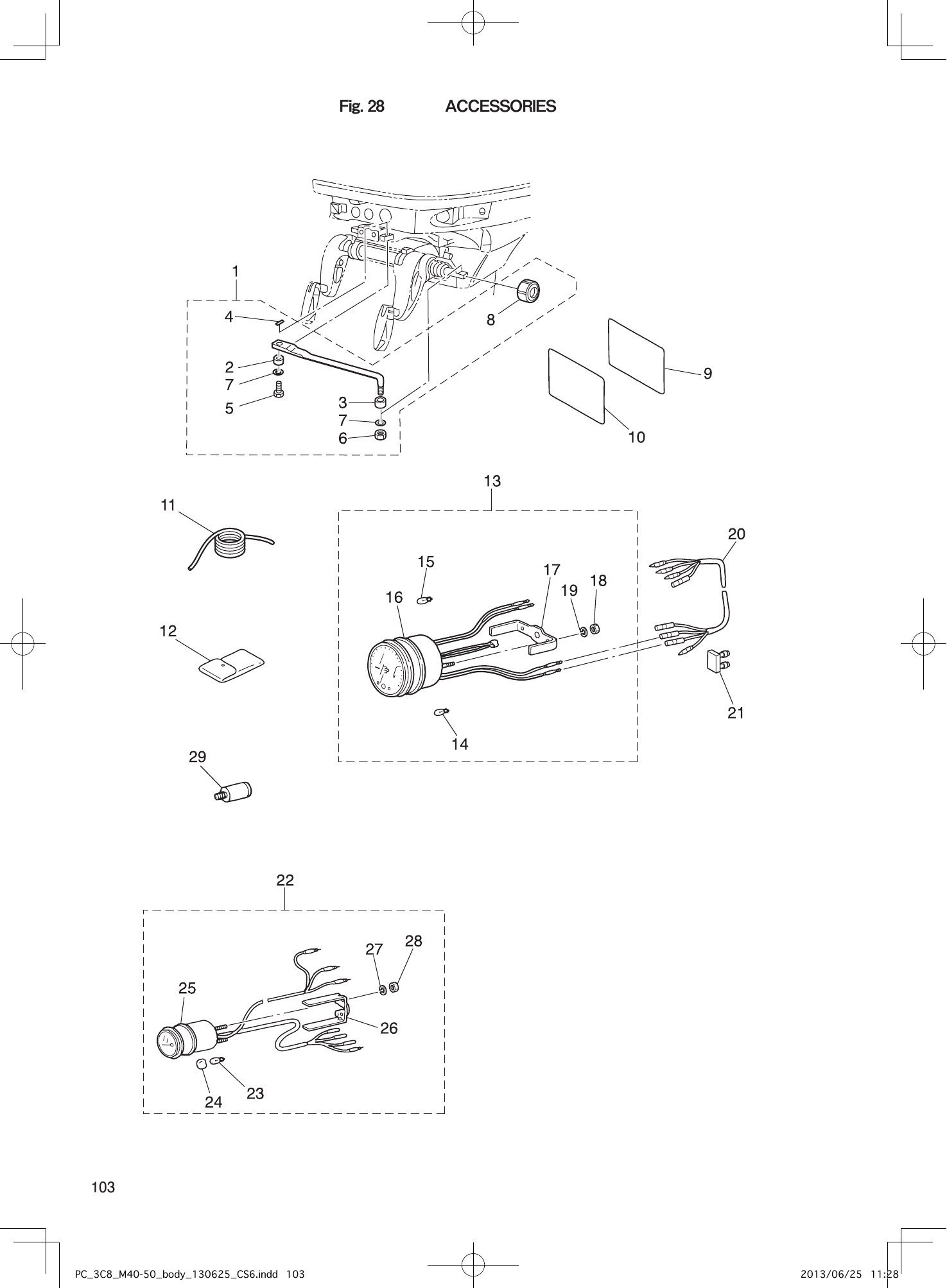 Tohatsu M40D2 ACCESSORIES parts diagram