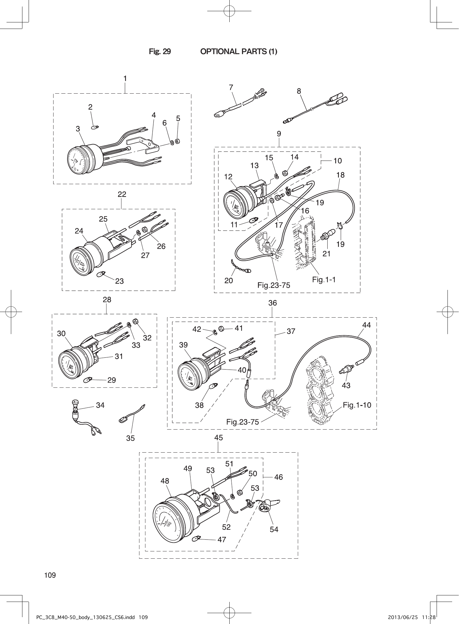 Tohatsu M40D2 OPTIONAL PARTS (1) parts diagram