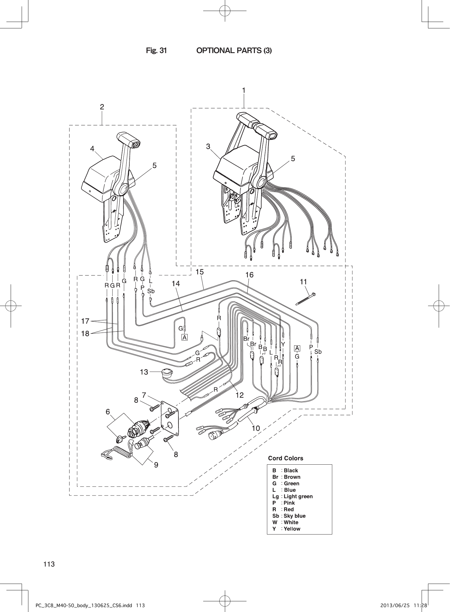 Tohatsu M40D2 OPTIONAL PARTS (3) parts diagram