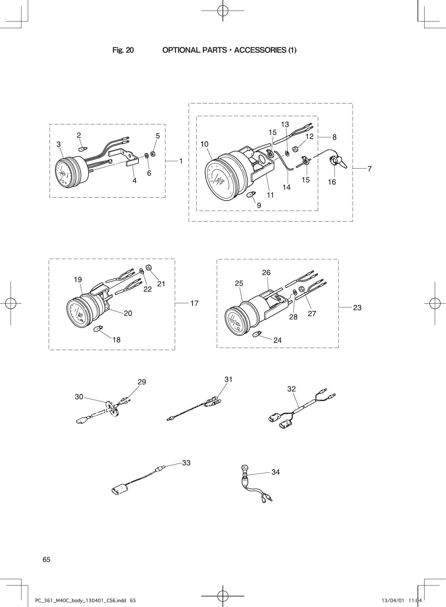 Tohatsu M40C OPTIONAL PARTS・ACCESSORIES (1) parts diagram