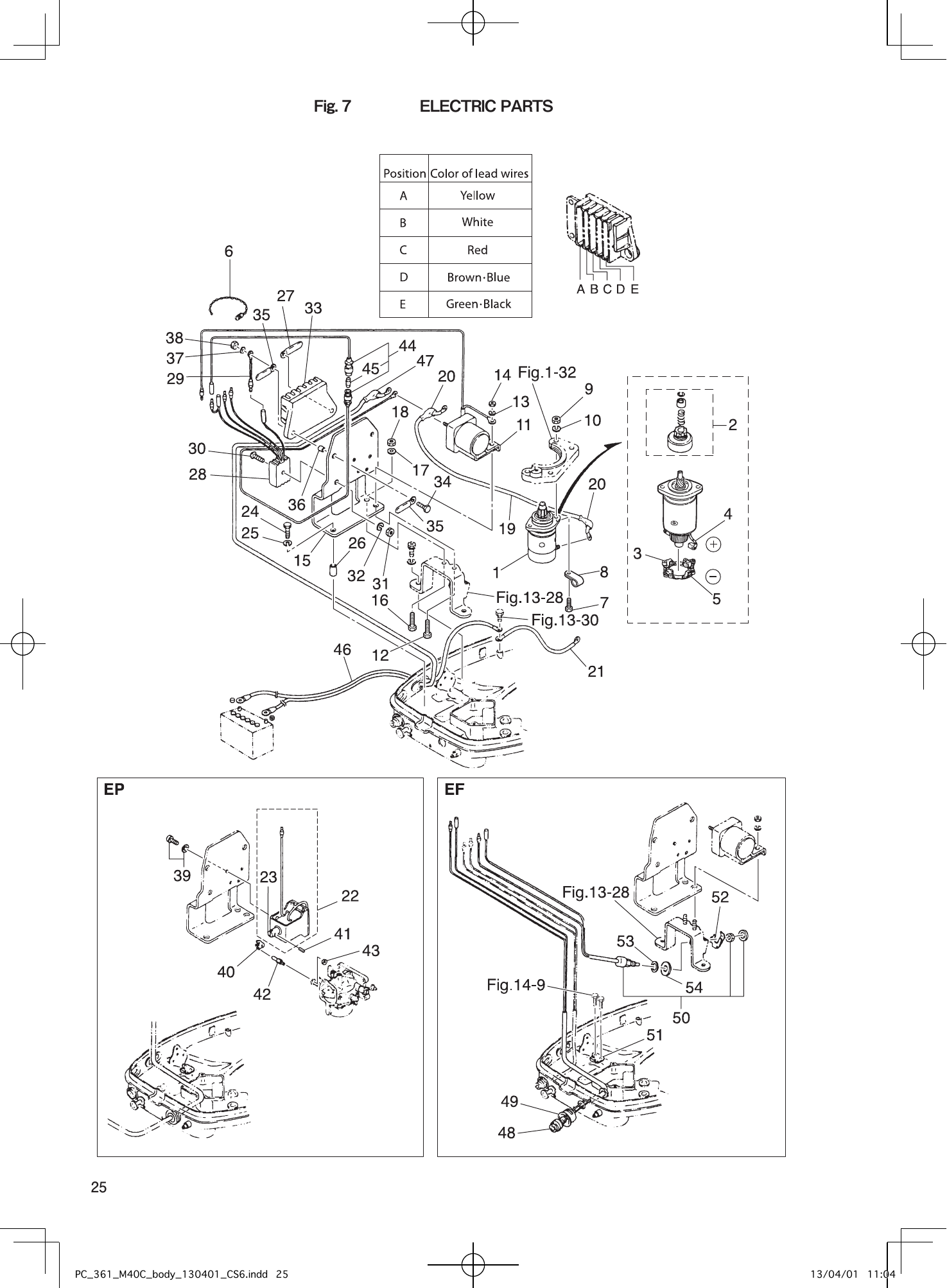 Tohatsu M40C ELECTRIC PARTS parts diagram