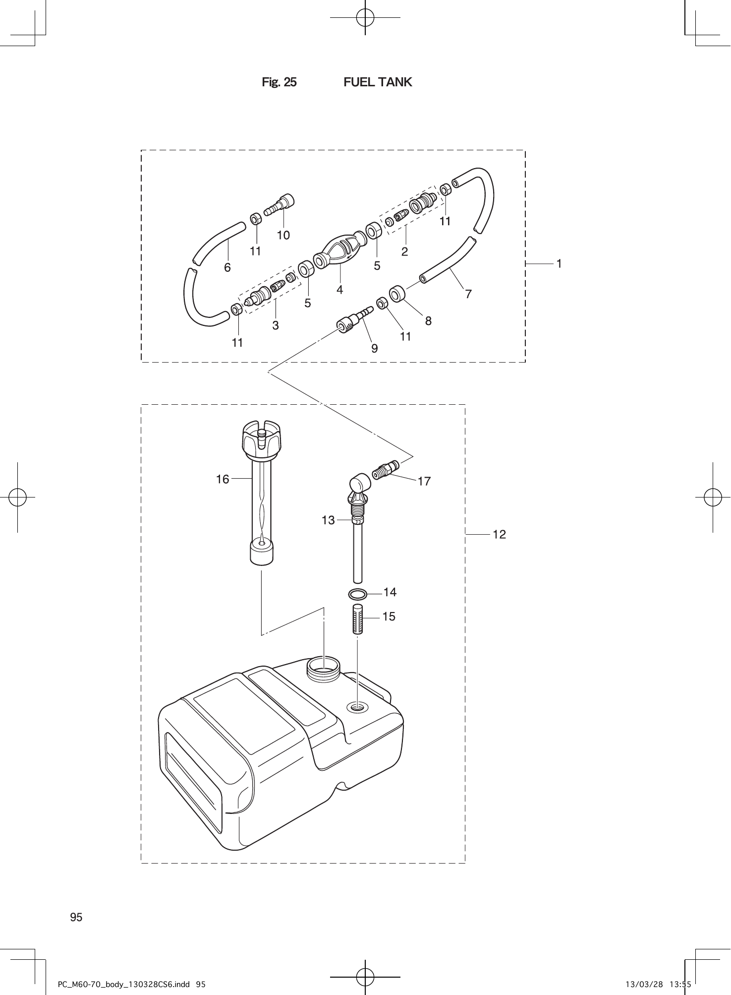 Tohatsu M60C, M70C FUEL TANK parts diagram