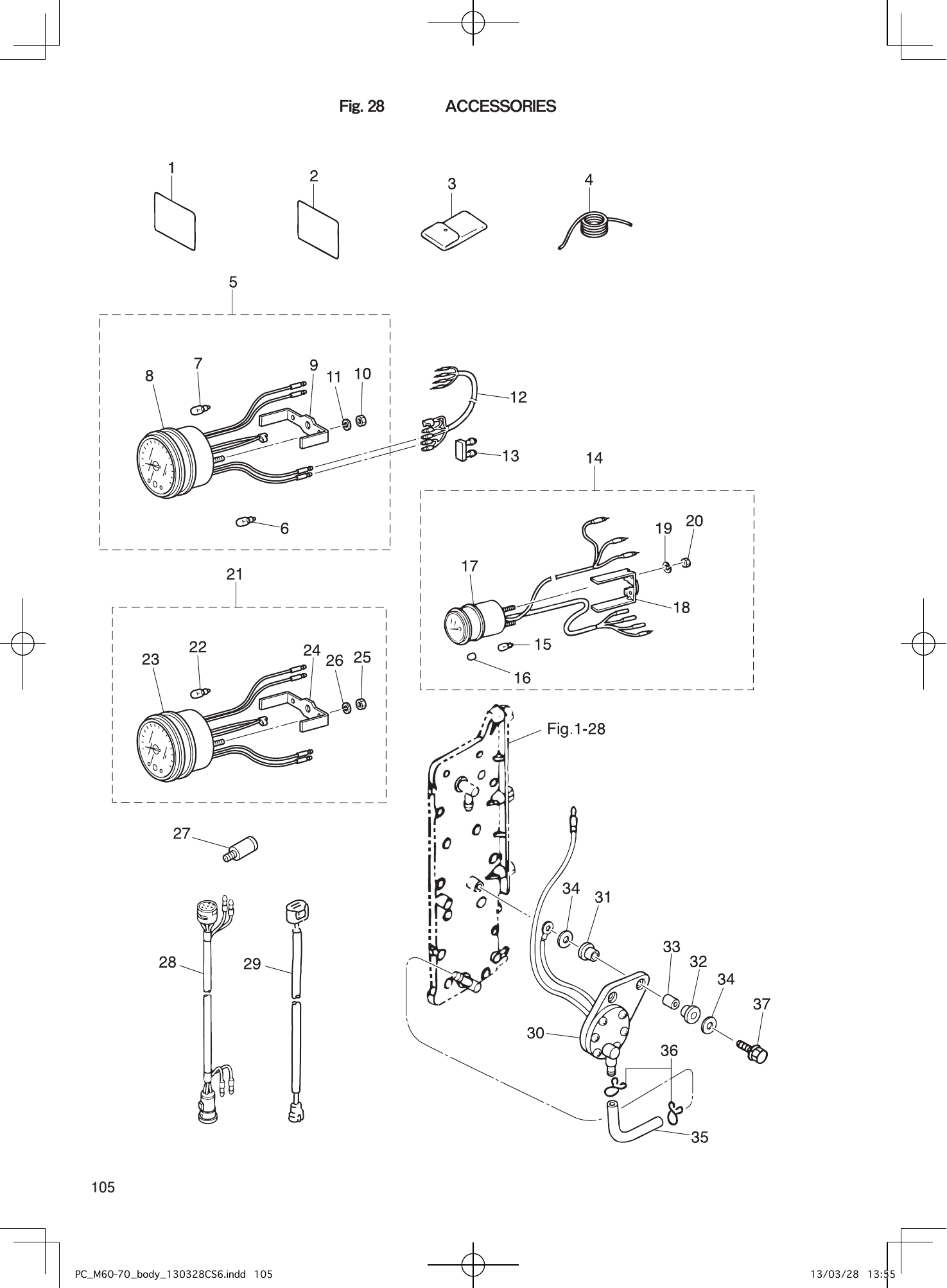 Tohatsu M60C, M70C ACCESSORIES parts diagram