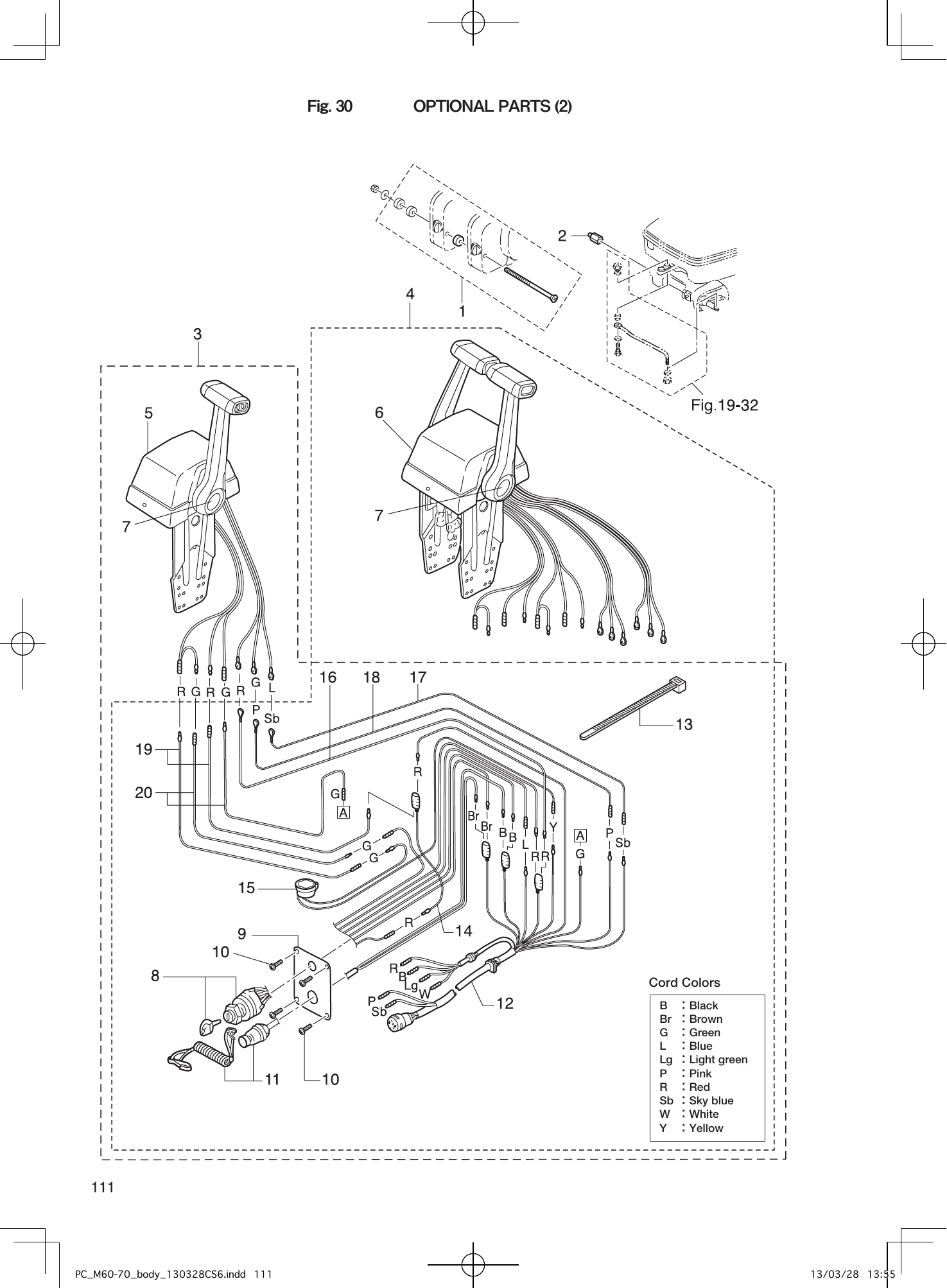 Tohatsu M60C, M70C OPTIONAL PARTS (2) parts diagram