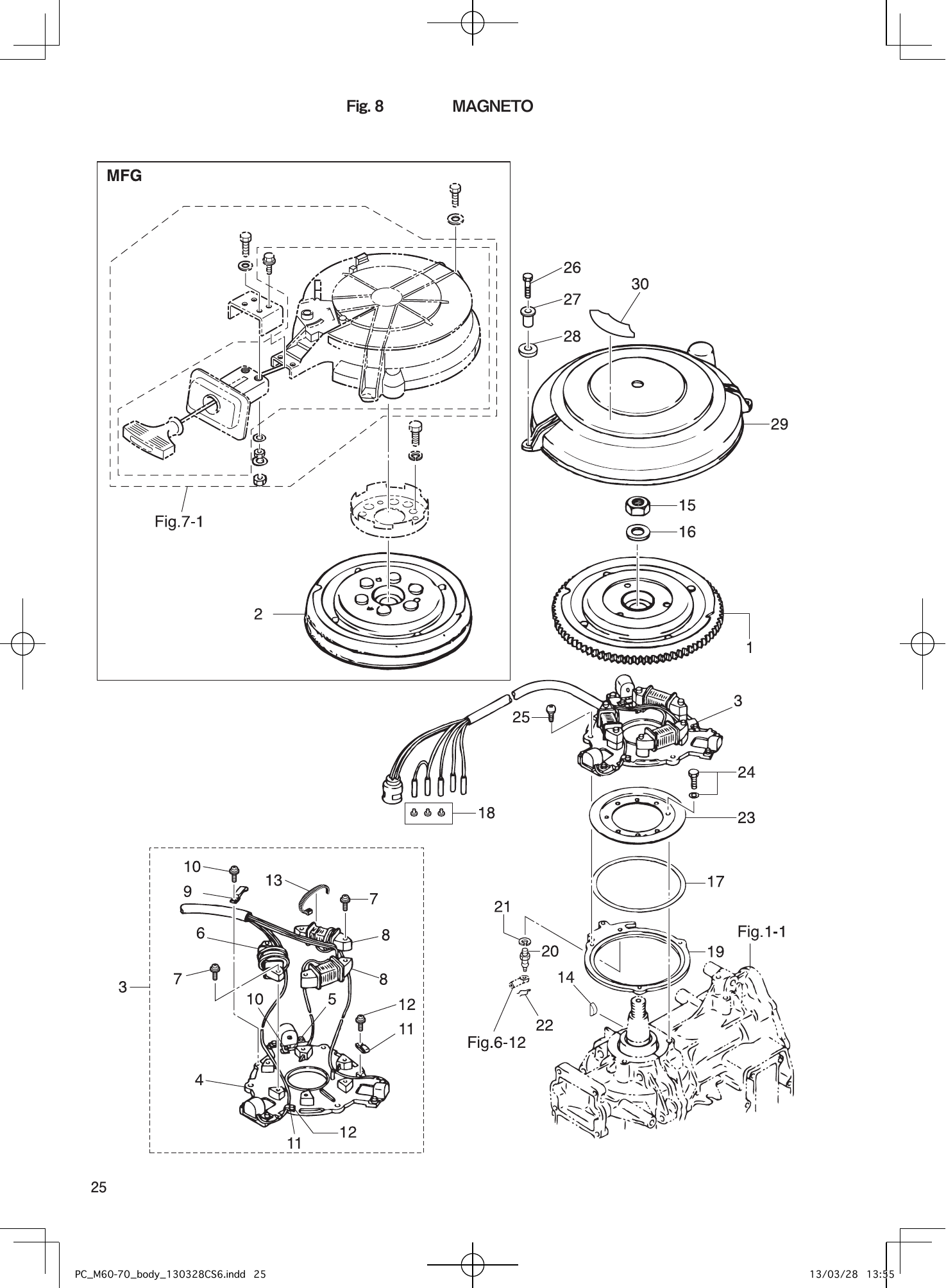 Tohatsu M60C, M70C MAGNETO parts diagram