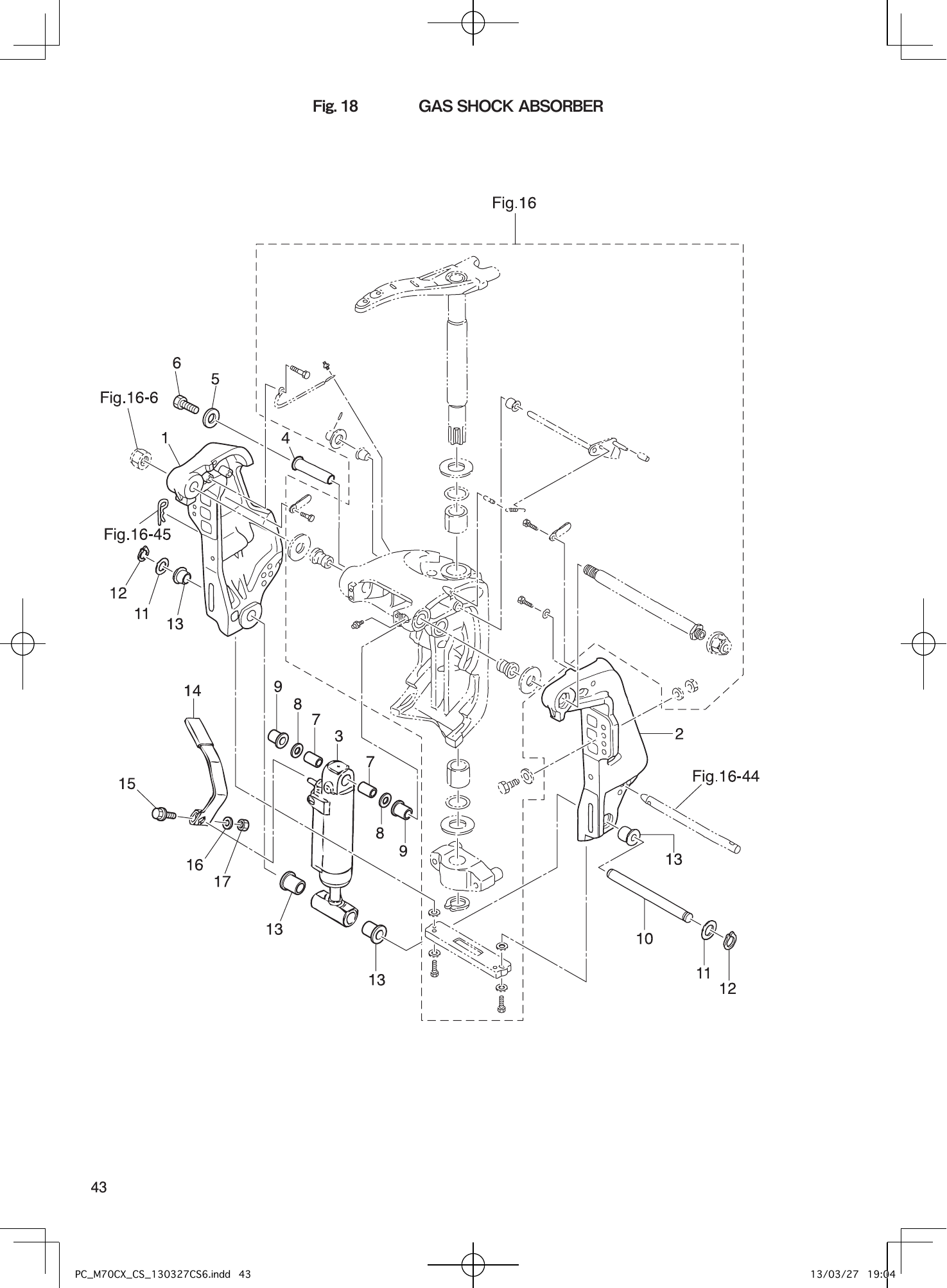 Tohatsu M70CX GAS SHOCK ABSORBER parts diagram