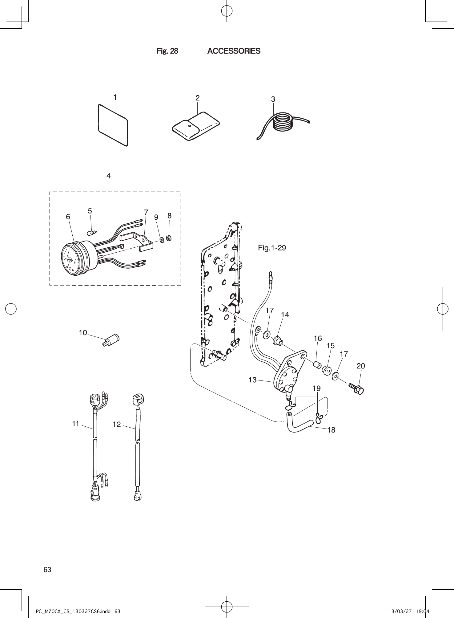 Tohatsu M70CX ACCESSORIES parts diagram