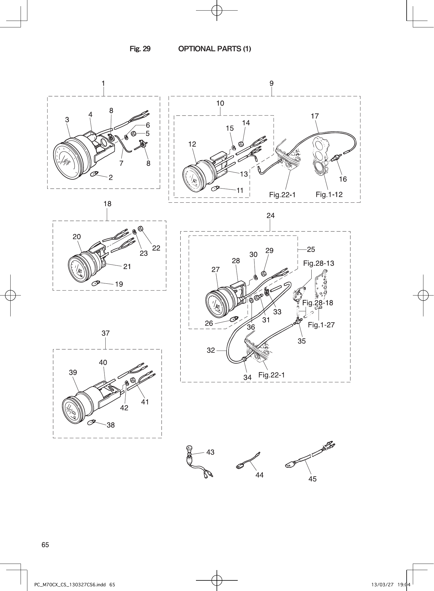 Tohatsu M70CX OPTIONAL PARTS (1) parts diagram