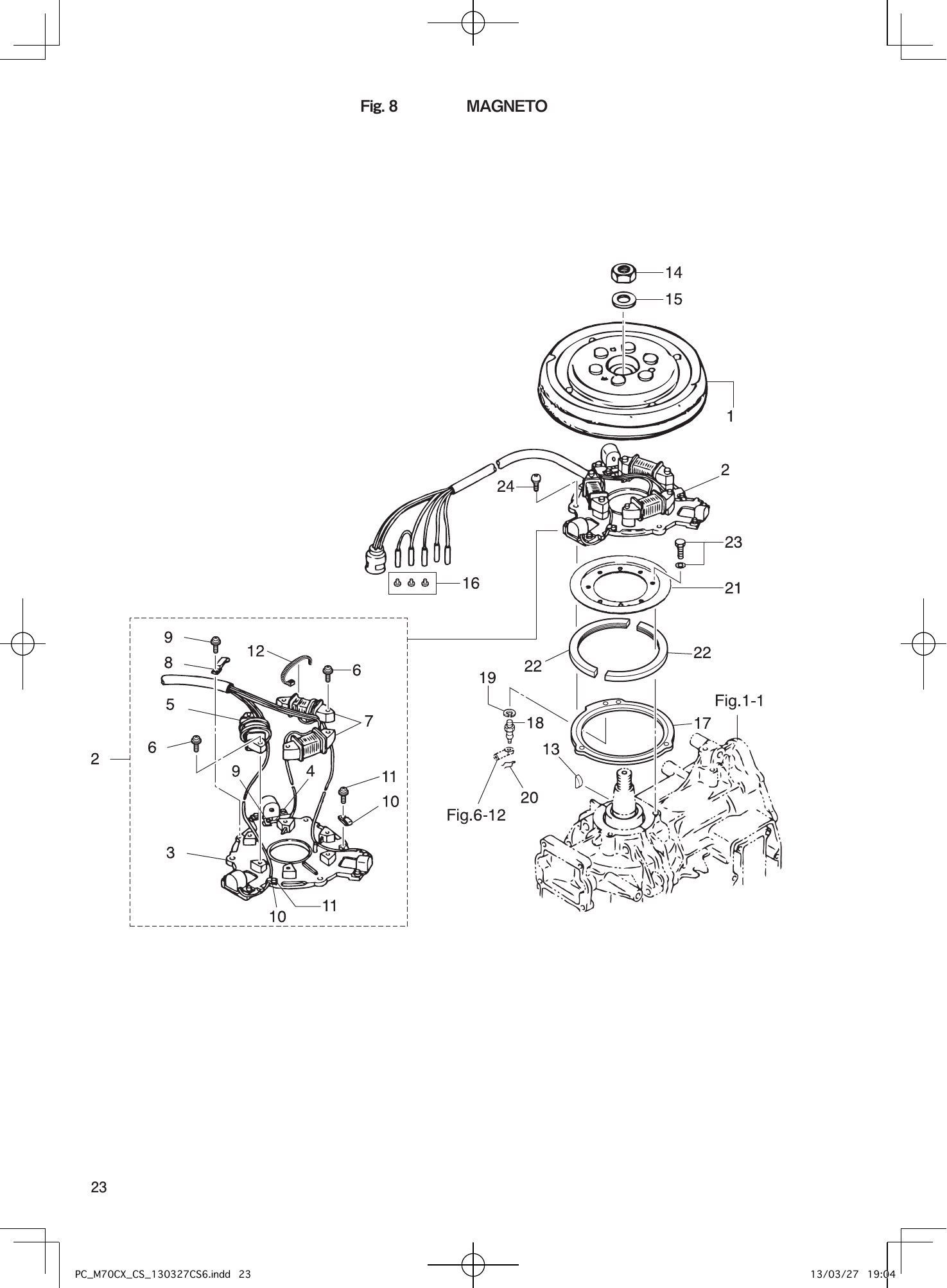 Tohatsu M70CX MAGNETO parts diagram