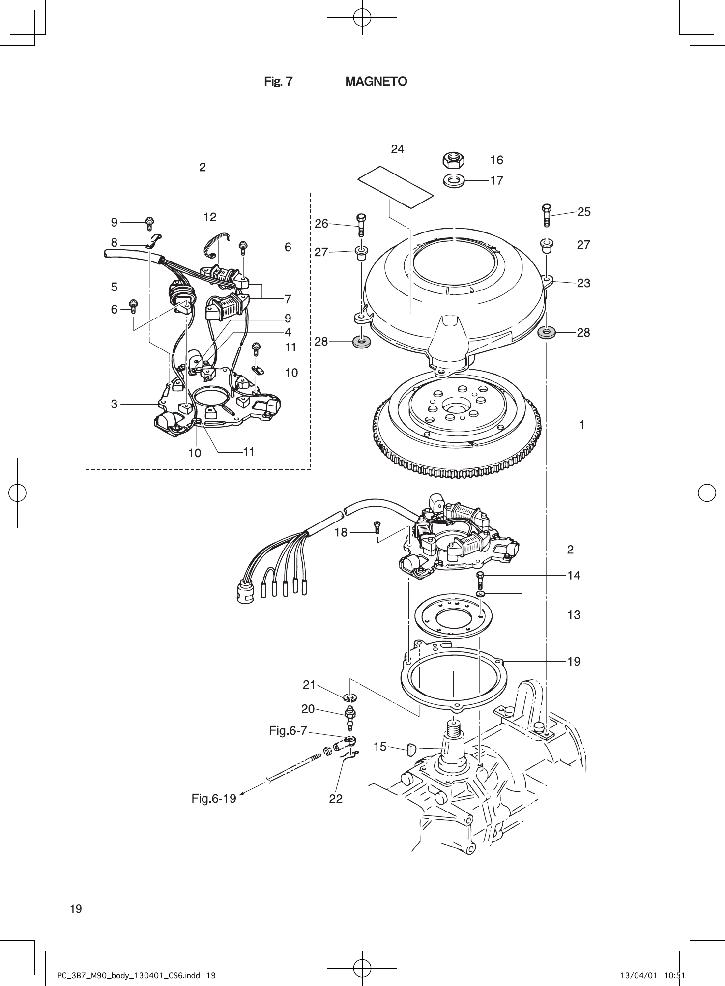 Tohatsu M90A2 MAGNETO parts diagram