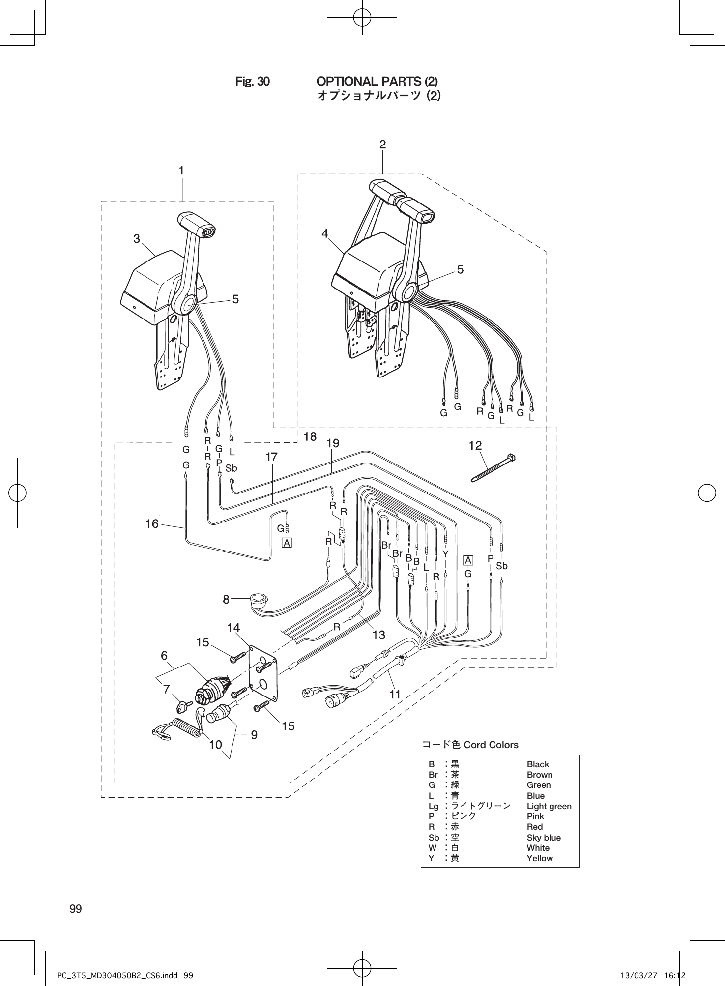 Tohatsu MD30B2, MD40B2, MD50B2 OPTIONAL PARTS (2) parts diagram