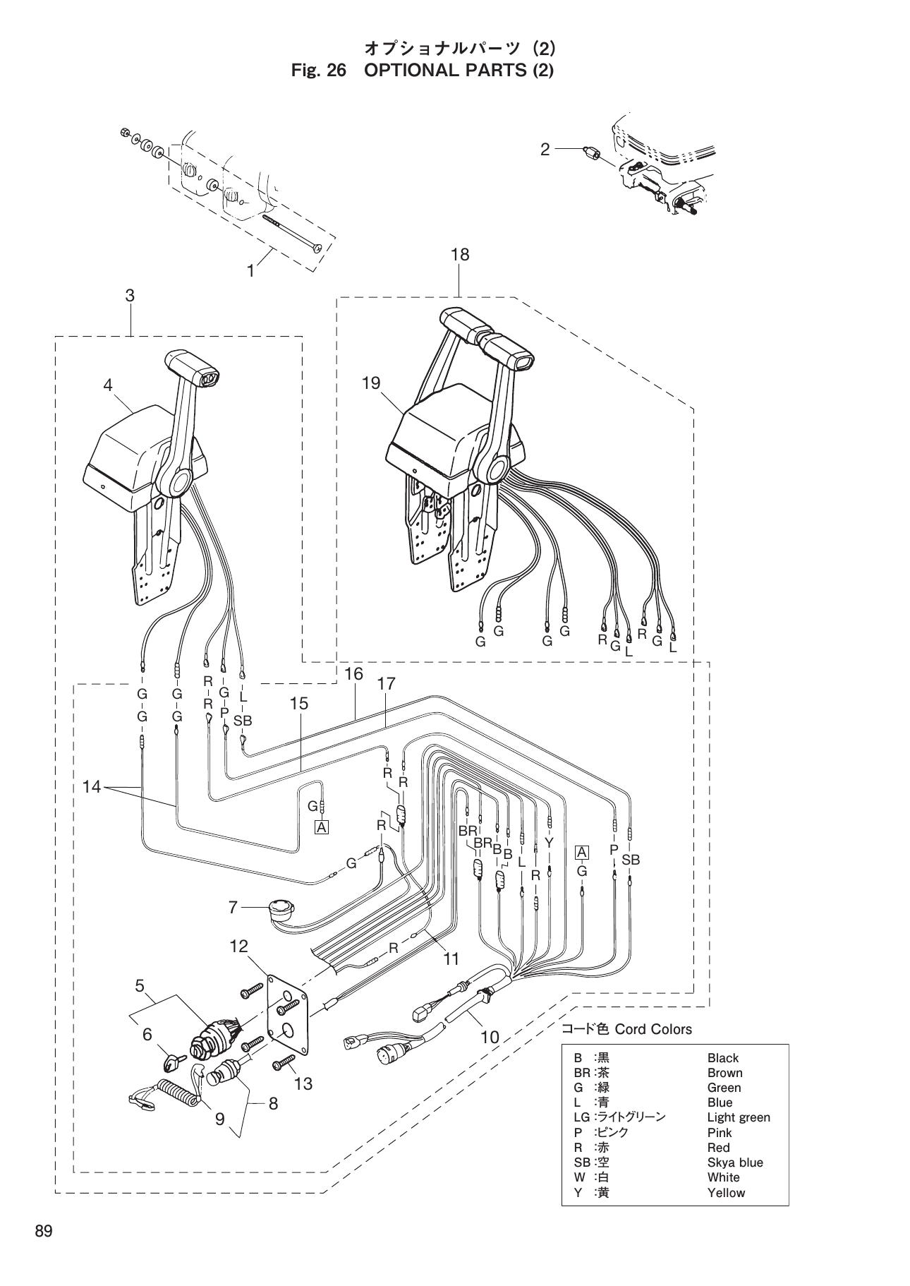 Tohatsu MD70B, MD90B OPTIONAL PARTS(2) parts diagram